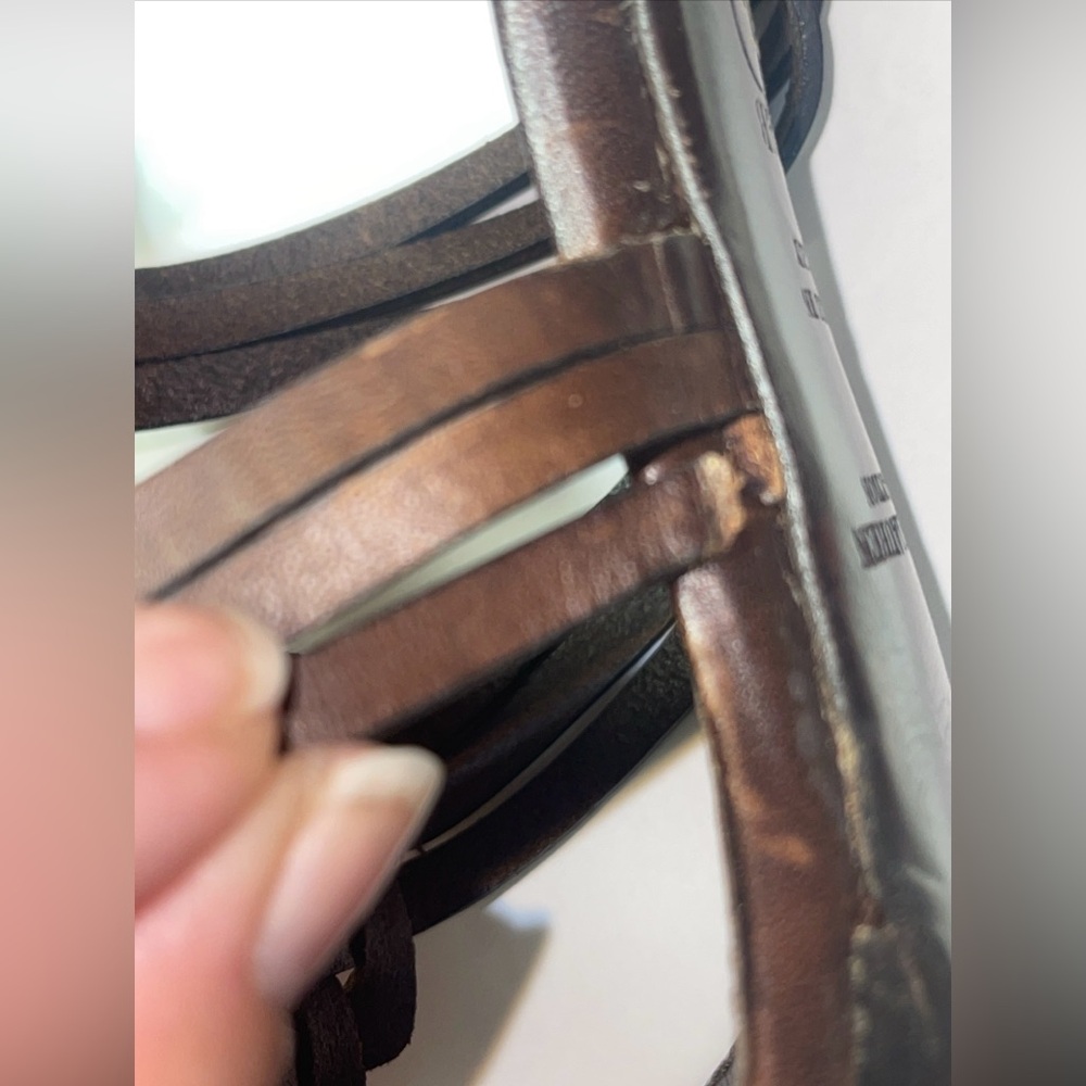 RALPH LAUREN COLLECTION PURPLE LABEL BROWN LEATHER HEELS ANKLE STRAP 7.5 ITALY - Picture 7 of 16